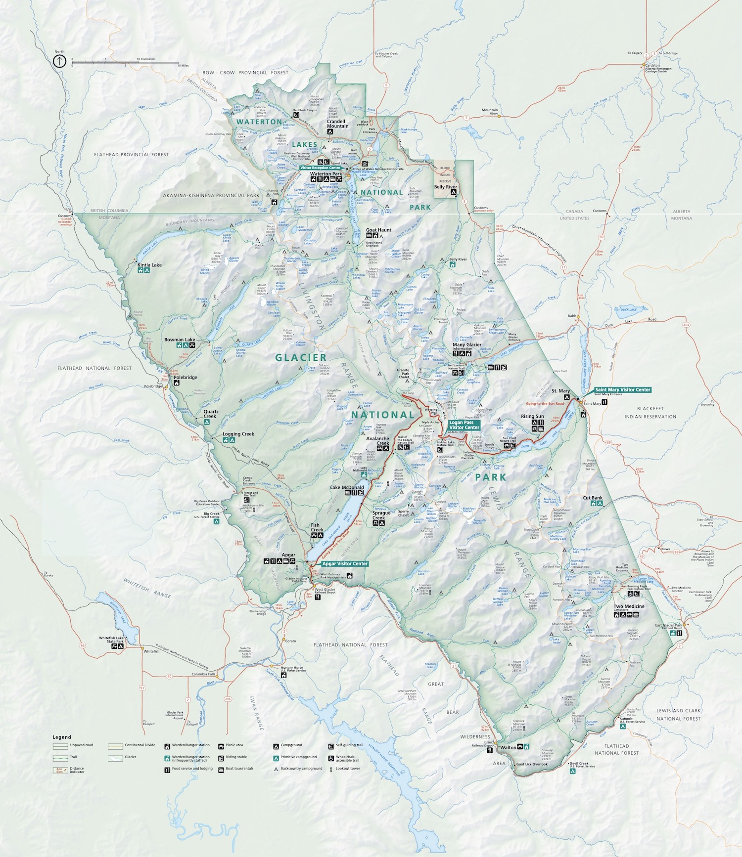 Glacier National Park Map