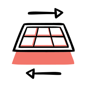 Diagram of solar panel pulled from its base.