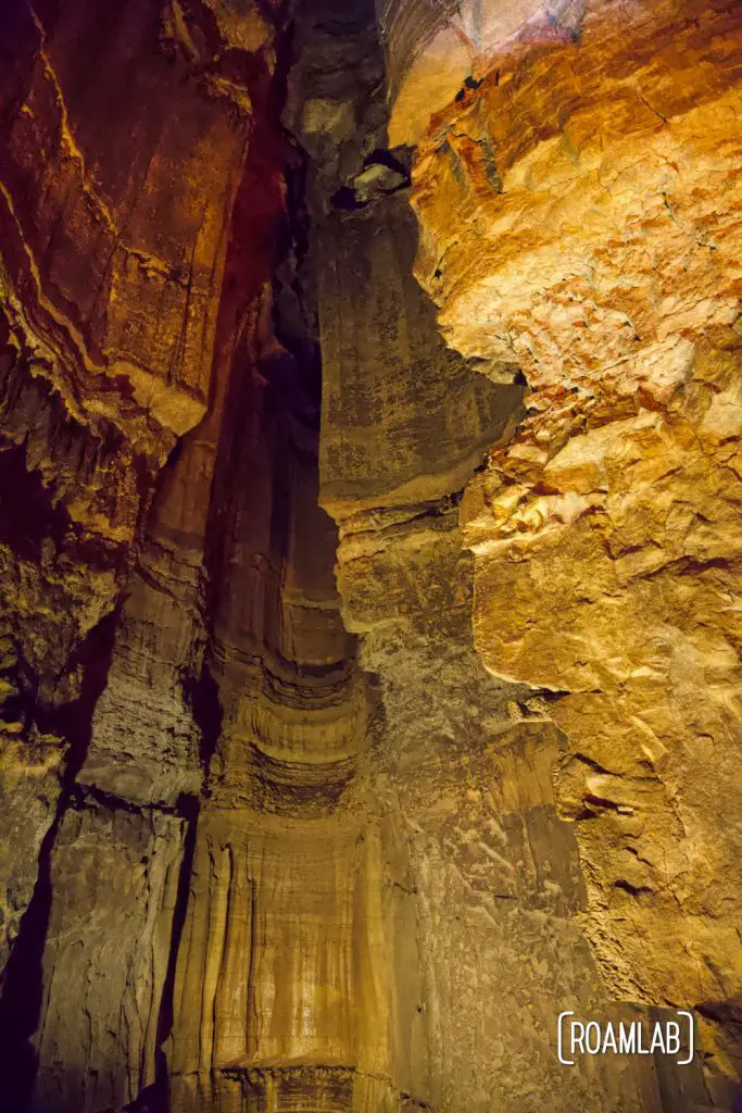 View of the rippling walls of the Mammoth Dome while on the Geology Tour of Mammoth Cave National Park.