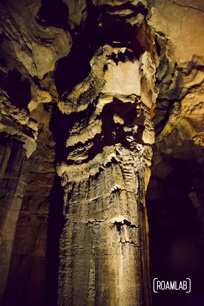 Pillar head at the Ruins of Karnak along the Geology Tour in Mammoth Cave National Park.