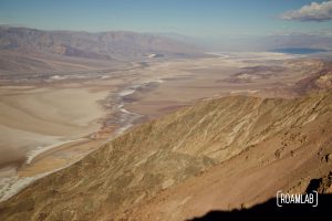 Colorful salt flats paint the floor of Death Valley as seen from Dante's View.