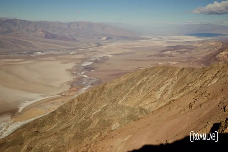 Colorful salt flats paint the floor of Death Valley as seen from Dante's View.