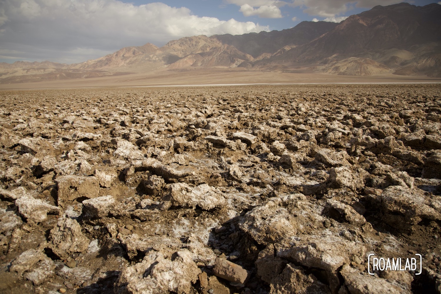 A wide expanse of crystalline salt formations making up the Devils Golf Course.
