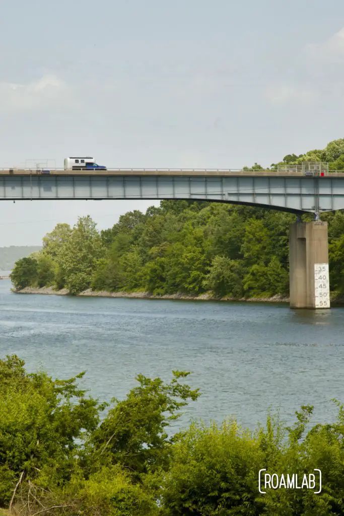 Avion C11 truck camper driving over a bridge