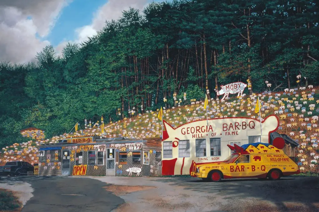 Col. Poole’s Pig Hill of Fame by John Baeder