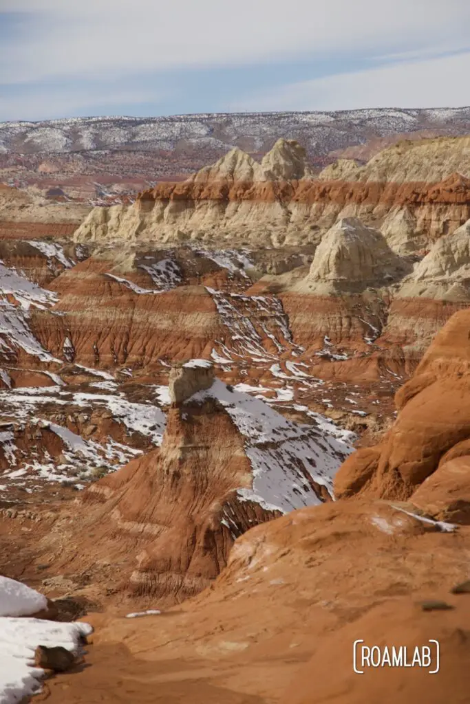 Snowy view of Paria River Valley.