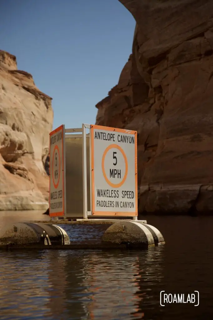 Speed buoy for the entrance of Antelope Canyon.