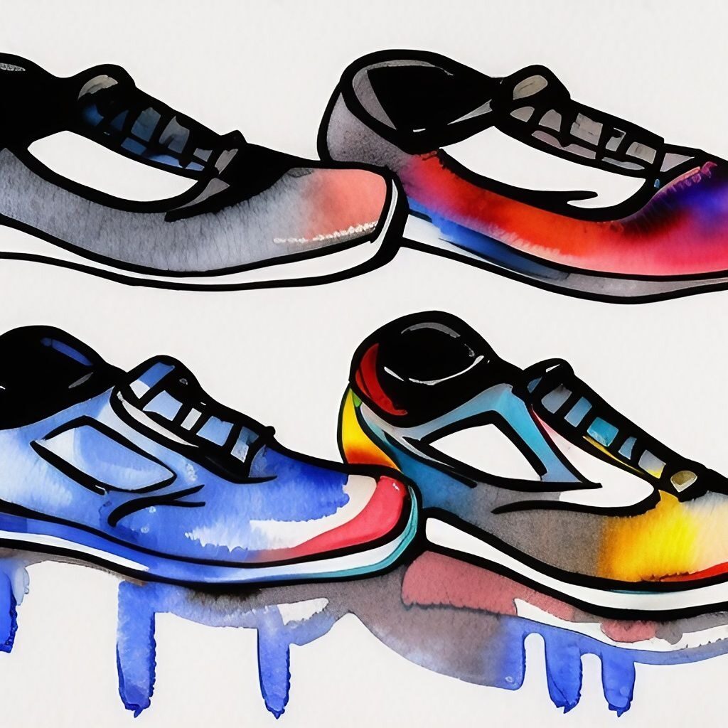 Watercolor running shoes