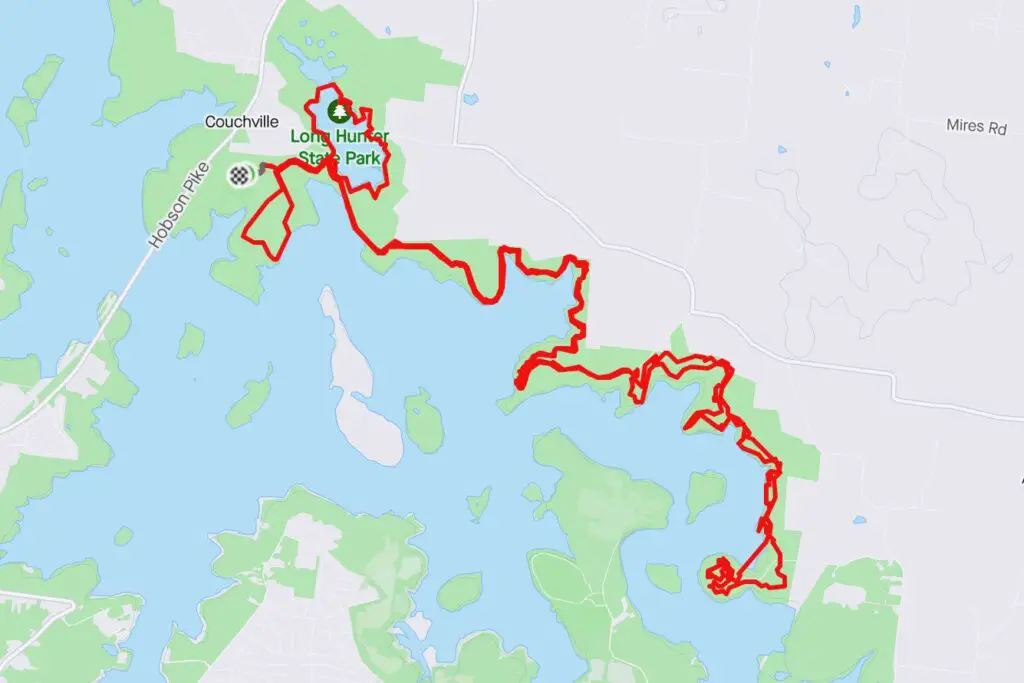 Map of the Long Hunter 50K route