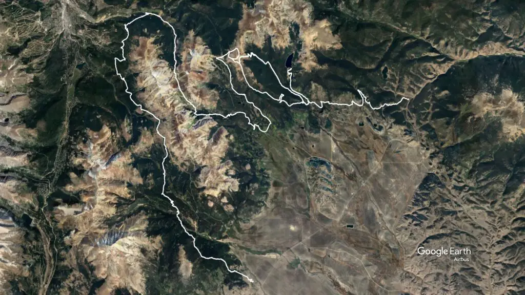 Map of the Silverheels 100k route